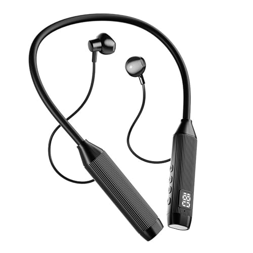 Bluetoth - Cuffie intrauricolari con archetto da collo wireless per sport jogging fitness audio stereo con cancellazione del rumore microfono integrato resistenti al sudore compatibili con