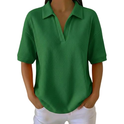 Pull d'été manches courtes col en V ample pour femme léger