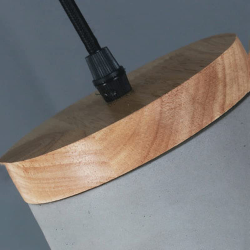 Lámpara de cemento industrial y madera maciza con acabado premium 6