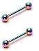 Nipple Shield Rings barbell sold as a pair 14 gauge Titanium IP Barbell Over 316L Stainless Steel HO2883