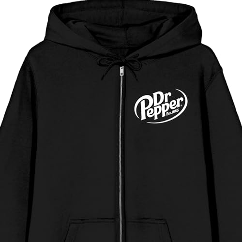 Bioworld Dr. Pepper Vintage Diamond Logo Men's Black Zip-Up Hoodie2