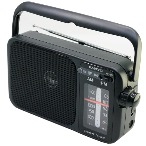 Sanyo KS115N Radio Sobremesa Am/FM Red/Pilas Color Negro