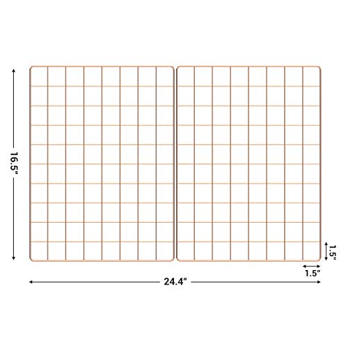 Songmics Grid Photo Wall, 16.5 X 12.2 Inches, Set Of 2, Wire Wall Grid Panel, Photo Wall Display, Diy, Hanging Picture Wall With S Hook, Clip, Hemp Cord, Golden Ulpp01Gd #TOP5
