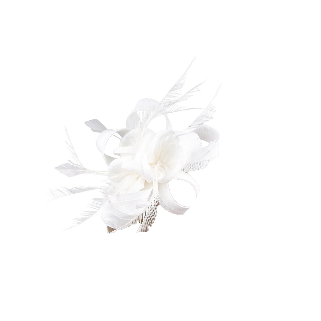 FBHappiness Women Tea Party Flower Fascinators Headband Hat Wedding Cocktail Feathers Ribbon Fascinator Hats