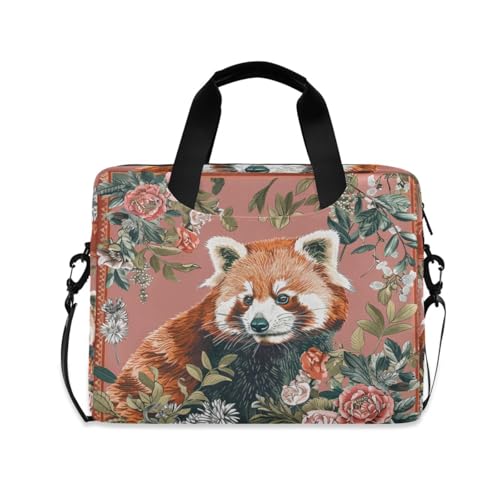 Maletín portátil para laptop 15.6 pulgadas con correa roja boho miniatura 1