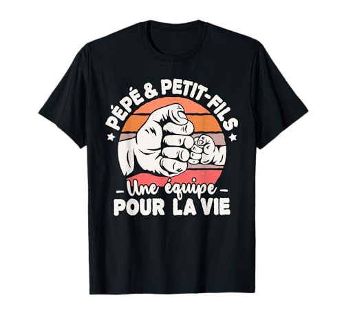 Photo de Tee shirt Pépé et Petit-Fils équipe pour la Vie idée Pépé T-Shirt