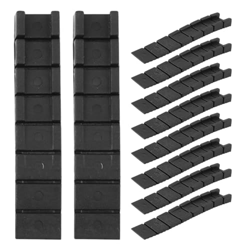 Toddmomy 10pcs Black Furniture Leveling Shims Floor Leveler Pads for Uneven Surfaces Cabinet Table Chair Leg Balance Wedges Adjustment Tools for Home and Office