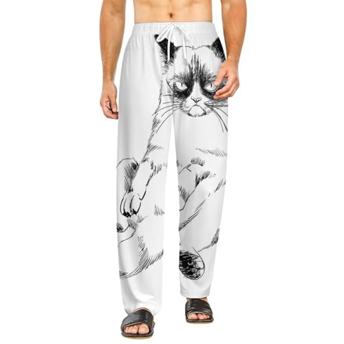 Bas de pyjama femme long avec poches Chat Frais taille S