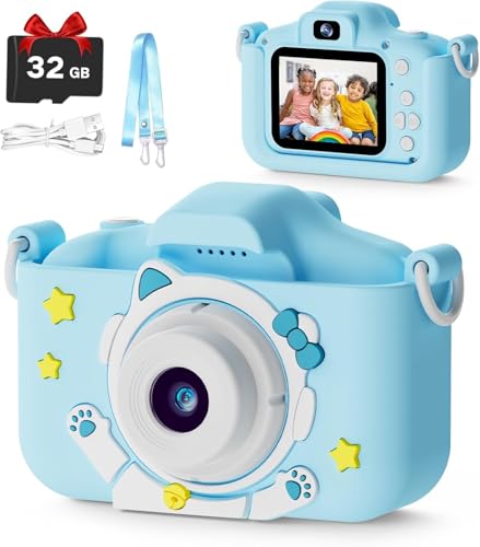 VIXLW Kids Camera Toys for 3-8 Year Old Girls Boys, Toddler Digital Video Camcorder with Cartoon...