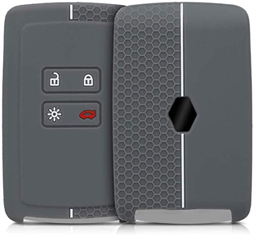 JVCV® Car Key Cover Compatible with Renault Kiger Triber Smart Key (Grey)