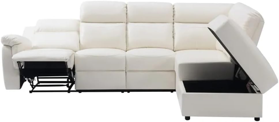 110.2 '' Manual Reclining Section Sofa with Storage Space, Suitable for Living Rooms and Offices