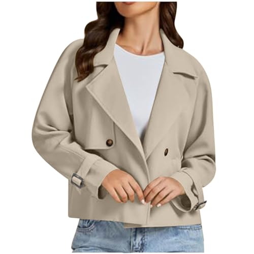 Blazers for Women Cropped Womens Blazer Business Casual Crop Trench Coat Women's Suit Jackets Fall Outfits Trendy 2025