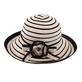 COLLBATH Handgewebter Strohhut Damen Uv-Schutz Krempe Fedora Stil Boho...