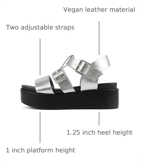 Image of Soda inchSTELLAR inch ~ Women Flatform Multi Strap Double Buckle Open Toe Ankle Strap Platform Wedge Sandals