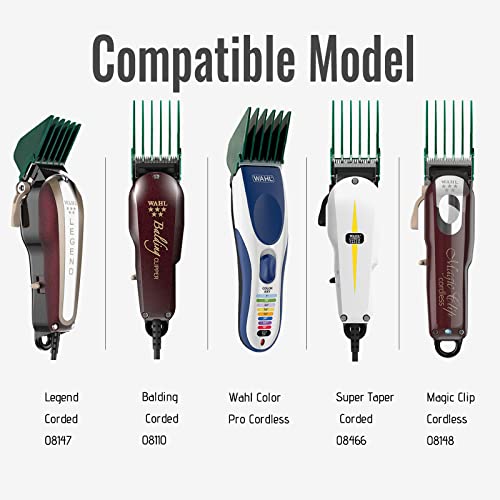 3 Inch Clipper Guards, Hair Clipper Guide Combs Premium For Wahl Clippers Mega Cutting Guides/Combs With 8 Cutting Lengths From 1.25-3 Inch Fit Most Size Wahl Clippers (8Pcs From 1.25-3 Inch, Green) #TOP5
