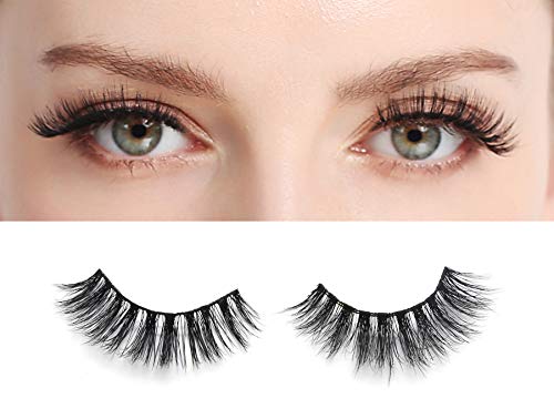 3D Mink Fake Eyelashes Extension Lightweight and Reusable Handmade False Eyelashes Natural Soft and Comfortable for All Eye Types (Queen Bee)