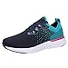 Chaussures légères, chemises de course, baskets athlétiques, sports, tennis, marche pour femme, chaussures élégantes escarpins avec séparateur d'orteils plats, ballerines, dolly, bleu, 37 EU