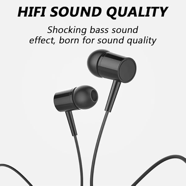 Wired Headphones in-Ear Earbuds with Microphone, Noise-Isolating Stereo Sound, Heavy Bass, Comfortable Ergonomic Design, Compatible with All 3.5mm Devices, for Running, Office & Travel, 2 Pack - Image 5