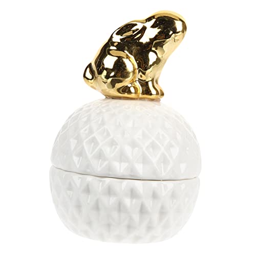 Homoyoyo Boîte boîte à bijoux en céramique petit récipient organisateur de stockage de jouets décoration conteneur de bijoux coffret à bijoux décoratif porcelaine blanche
