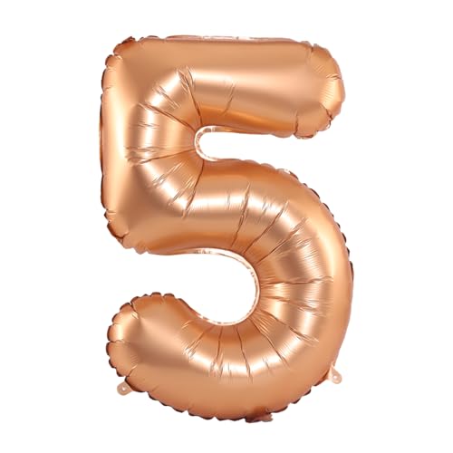 Image of YPSelected 32 Inch Large Foil Helium Number Balloon Birthday Wedding Party 0-9 (Orange, 5)