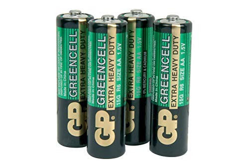 GP Greencell Heavy Duty Zinc Chloride Low Drain AA LR06 Battery [4 Pack]