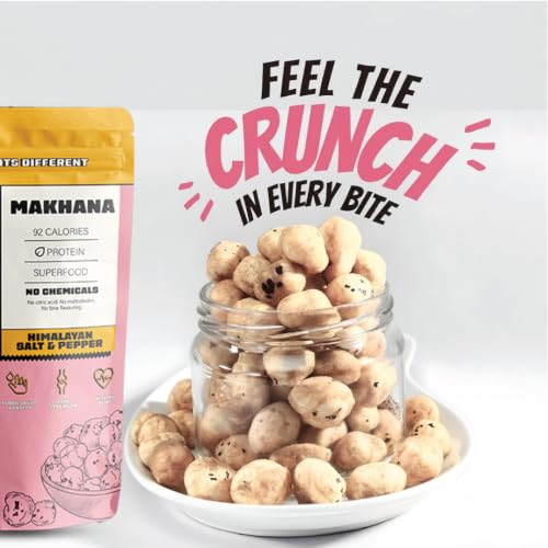 Image of Snacc Makhana, Spicy Roasted Fox Nuts, Protein Rich, Gluten Free, MSG Free, Zero Trans Fat, Zero Sugar, Low Calorie 60 g (Pack of 2, HIMALAYAN S&P)
