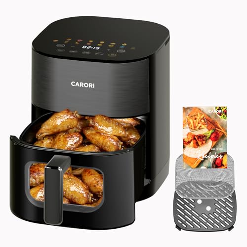 Image of 6Qt Air Fryer 14-in-1 with Viewing Window, Large Capacity, 392℉ Max Crisp, No Flipping Dual Heating, 1700W Fast Even Cooking, Nonstick Dishwasher Safe Basket, Bake Roast Dehydrate Reheat