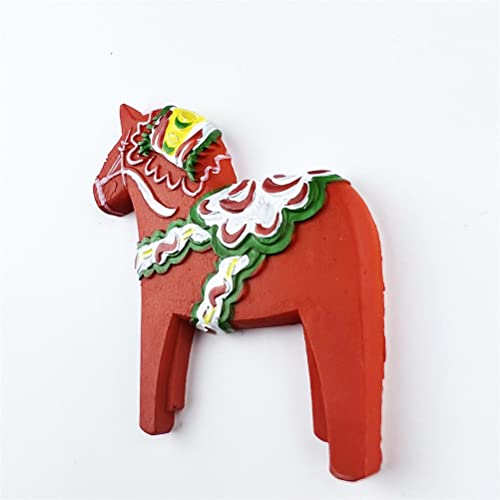 Imán decorativo Dala Horse Sweden para refrigerador miniatura 4
