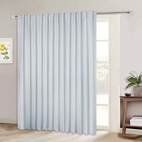 NICETOWN Sliding Door Curtain Window Treatment, Greyish White Energy Smart Thermal Insulated Extra