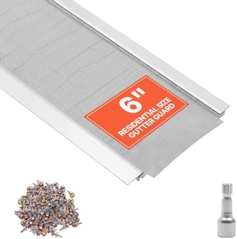 VEVOR Protector de Canalón de 152,4 mm x 14,63 m, Rejilla para Ca...