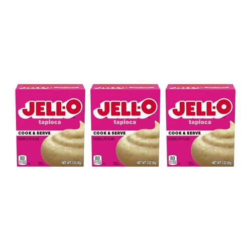 Jell-O Cook & Serve Fat Free Pudding & Pie Filling, Tapioca, 3 ct