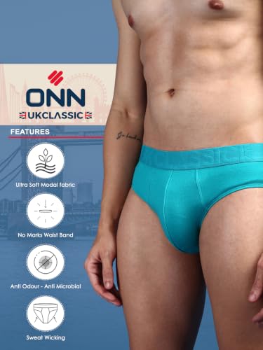 Image of ONN UK Classic Men's Ultra Soft Modal Fabric Brief with Feather Touch Ultra Soft Waistband (Pack of 1)