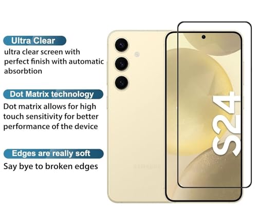 Image of 100FIT Tempered Glass For Samsung Galaxy S24 5G With Full Glue Edge To Edge Coverage And Easy Installation Kit