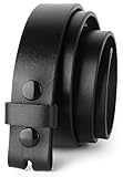 Belt for Buckles 100% Top Grain One Piece Leather, Made in USA, Size 36,black,1043