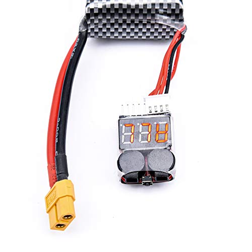 Lipo Battery Checker Rc Battery Low Voltage Buzzer Alarm Voltage Tester Monitor For 1-8S Lipo Life Limn Li-Ion Battery(4Pcs) #TOP1
