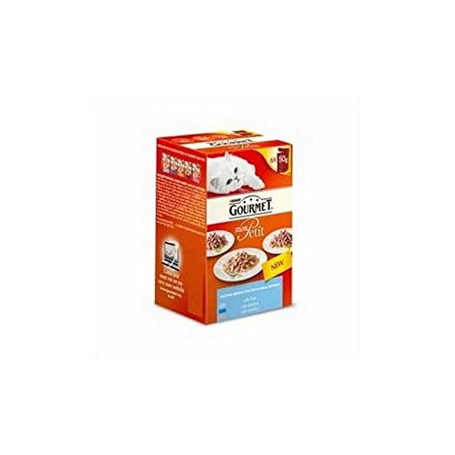 Gourmet Mon Petit Ocean Variety Luxury Wet Cat Food Pouch 6 x 50g (300g) (Pack of 4)
