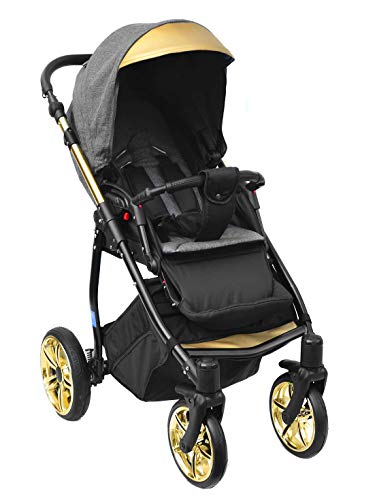 Skyline 3-in-1 Combi-kinderwagen met aluminium frame, babybedje, sportbuggy-bevestiging en babyautostoeltje (ISOFIX) - Afbeelding 5
