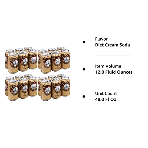 Dr. Brown Soda Cream Soda Diet 6 pack, 12-ounces (Pack of 4)