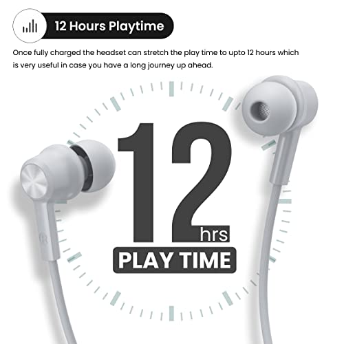 Image of Portronics Harmonics 400 Bluetooth Wireless Sports Headset with 12Hrs Playtime, Type-C Charging Port, Magnetic Latch, Voice Assistant(Grey)