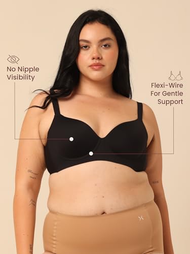 Image of Krvvy T-Shirt Bra for Women | Medium Coverage | Padded & Molded Cups for Flawless Silhouette | Seamless & Comfortable Fit | for Cup Sizes A, B, C