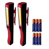 Hotshot Lights 2-Pack Dual LED Magnetic Flashlights with AAA Batteries - Heavy Duty Magnetic...