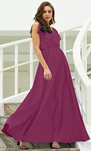 Image of KOH KOH Womens Long Sleeveless Bridesmaid Wedding Guest Prom Maxi Dress