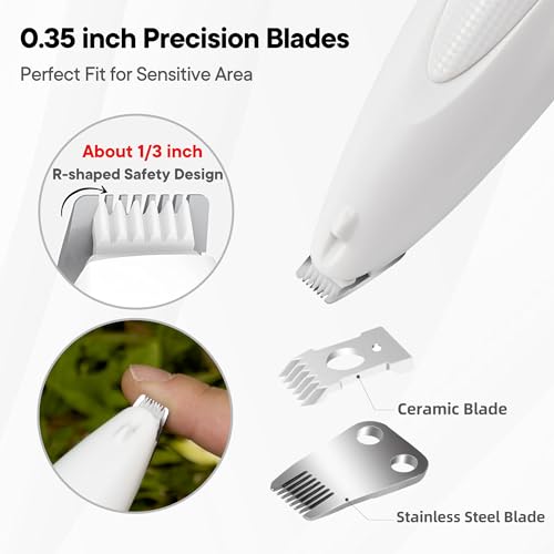FURBONA Dog Paw Trimmer with LED Light, Rechargeable Cordless Electric Grooming Clippers, Low Noise Pet Hair Shaver for Small Dogs Cats Trimming Around Paws, Eyes, Ears, Face, Rump - Image 3