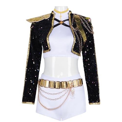 Girls and Adult Demon Costume Hunters, Black and Gold Dress Suit, Cosplay, Stage Costume