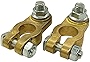 Ampper Brass Battery Terminal Connectors, Top Post Battery Terminals Clamp Set for Marine Car Boat RV Vehicles (1 Pair)