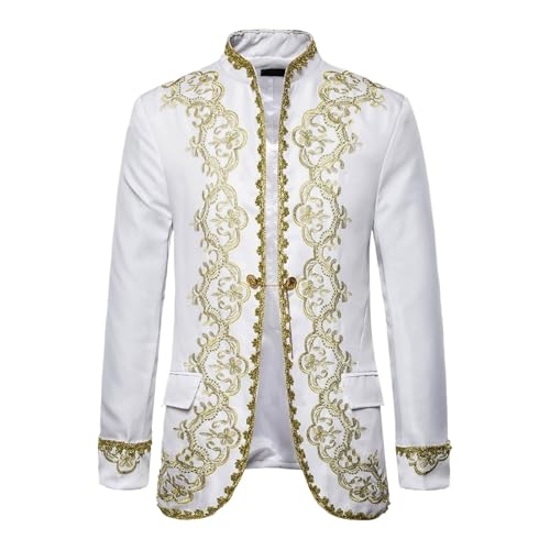 Robe de soirée dorée vêtement de fête homme blanc taille XL chic