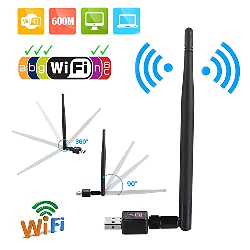 Image of USB WiFi Dongle 600Mbps Wireless Adapter 802.11n /g /b with Antenna Compatible with Desktop, Laptop, PC. (DHV-ADP-0174)