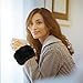 FRCOLOR Furry Wrist Cuff Warmer Pair Black Faux Fur Arm Warmers Winter Wristbands for Women Fashionable Cold Weather Accessories