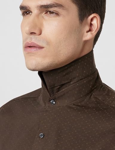 Image of Arrow Men Slim fit Cotton Self-Design Long Sleeves Spread Collar Shirt