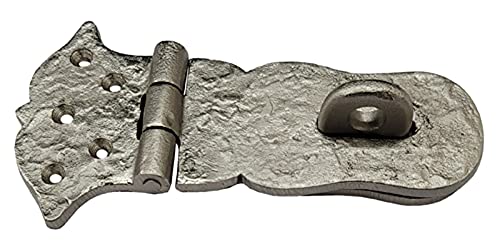 Image of Adonai Hardware inchParan Decorative Cast Iron Old Fashioned Style Hasp and Staple (6 inch x 1 Pack, Satin Nickel) for Vintage Pirates Treasure Chest, Trunks, Wooden Jewelry Box, Cases, Furniture and Sheds